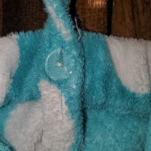 Copacabana aqua with white polka dots cover up, towel, robe XL - Picture 9 of 11